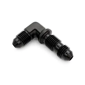 -12AN 90° Male AN Flare Bulkhead Adapter, Black Hard Anodized Aluminum