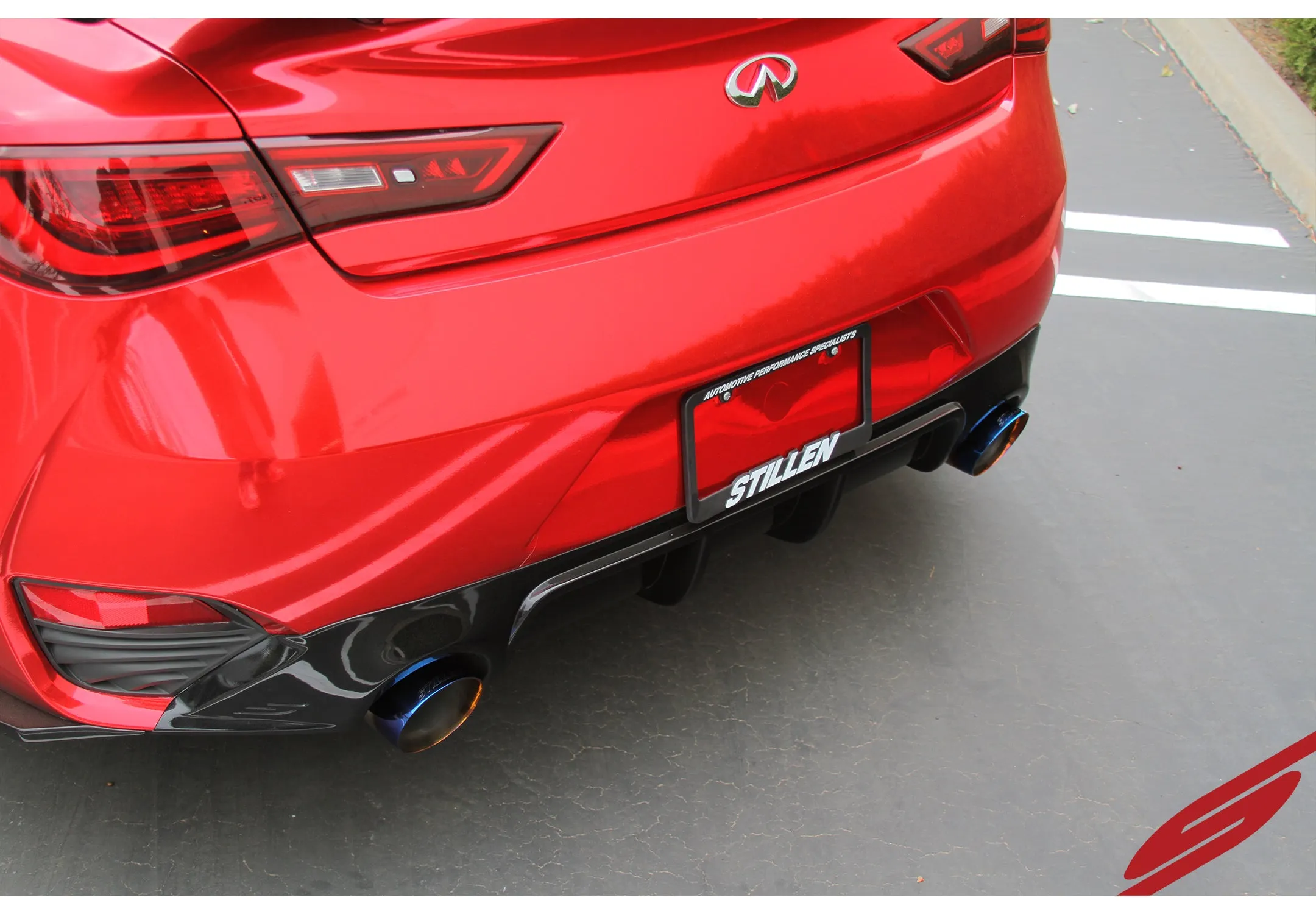 2017-2022 Infiniti Q60 3.0t Rear Diffuser [Matte Black] - KB11235MB