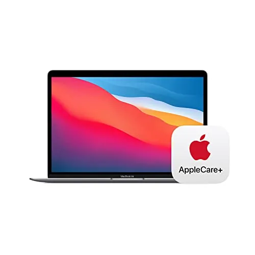 2020 Apple MacBook Air Laptop: Apple M1 Chip, 13” Retina Display, 8GB RAM, 256GB SSD Storage, Backlit Keyboard, FaceTime HD Camera, Touch ID. Works with iPhone/iPad; Space Gray with AppleCare  (3 Years)