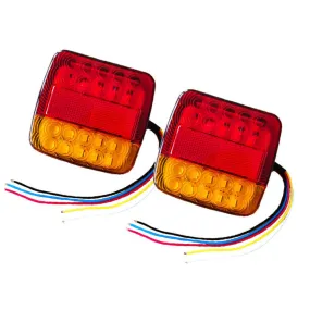 2Pcs Car Trailer Trucks Tail light Car 20 LED Rear Tail Light Running Turn Signal Rear Lamps Waterproof Tailight Parts 12V