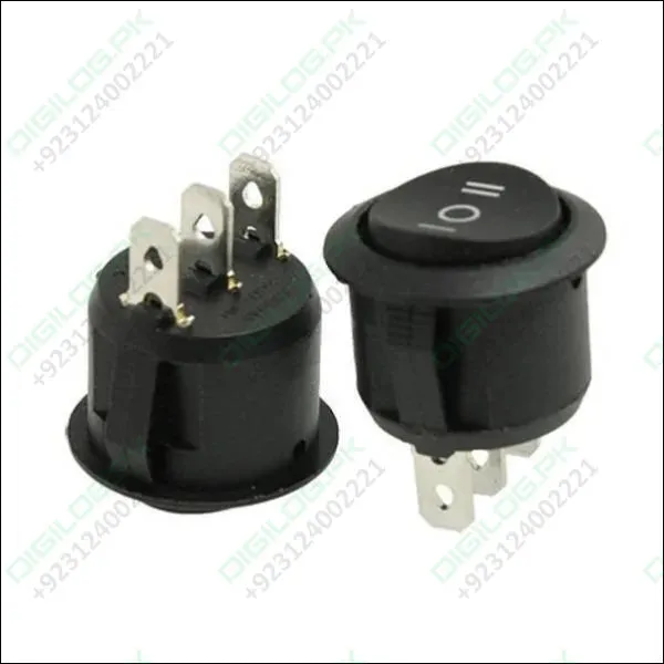 3 Position On/off/on Round Rocker Switch Circular Black For Car Motorcycle Boat