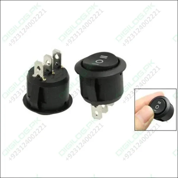 3 Position On/off/on Round Rocker Switch Circular Black For Car Motorcycle Boat