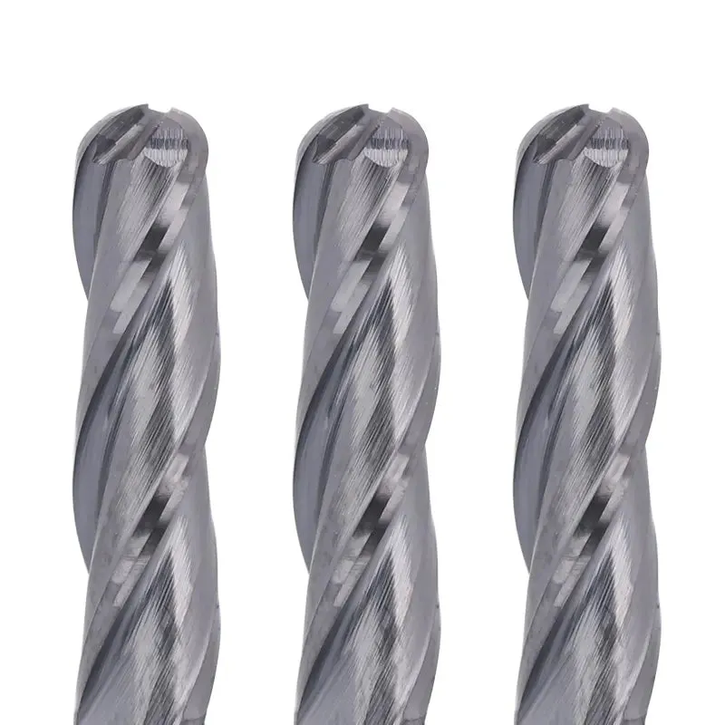 3BNB05, 1/8" Shank, 3-Flute ball Nose, 1-1/2”Overall Length, End Mills CNC Router Bits, General Purpose, Stainless Steel Metal TiAlN Coating,  For Aluminum, Metal, Plastic, MDF & Wood, 5pcs