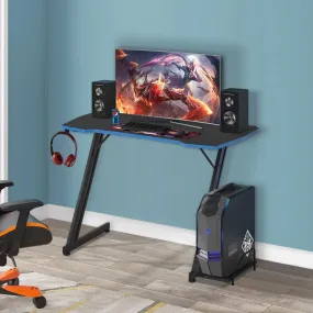 40/48Inch Gaming Desk Computer Desk for Small Area Corner, Z-Shape Gaming Desk with Headphone Hook Gaming Table for PC Computer Table and Desks Small Portable Computer Desk Gaming PC Desk