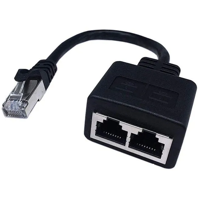 4XEM 2-to-1 RJ45 Splitter Cable Adapter - F/M- CAT6 4XCAT6SPLITTER