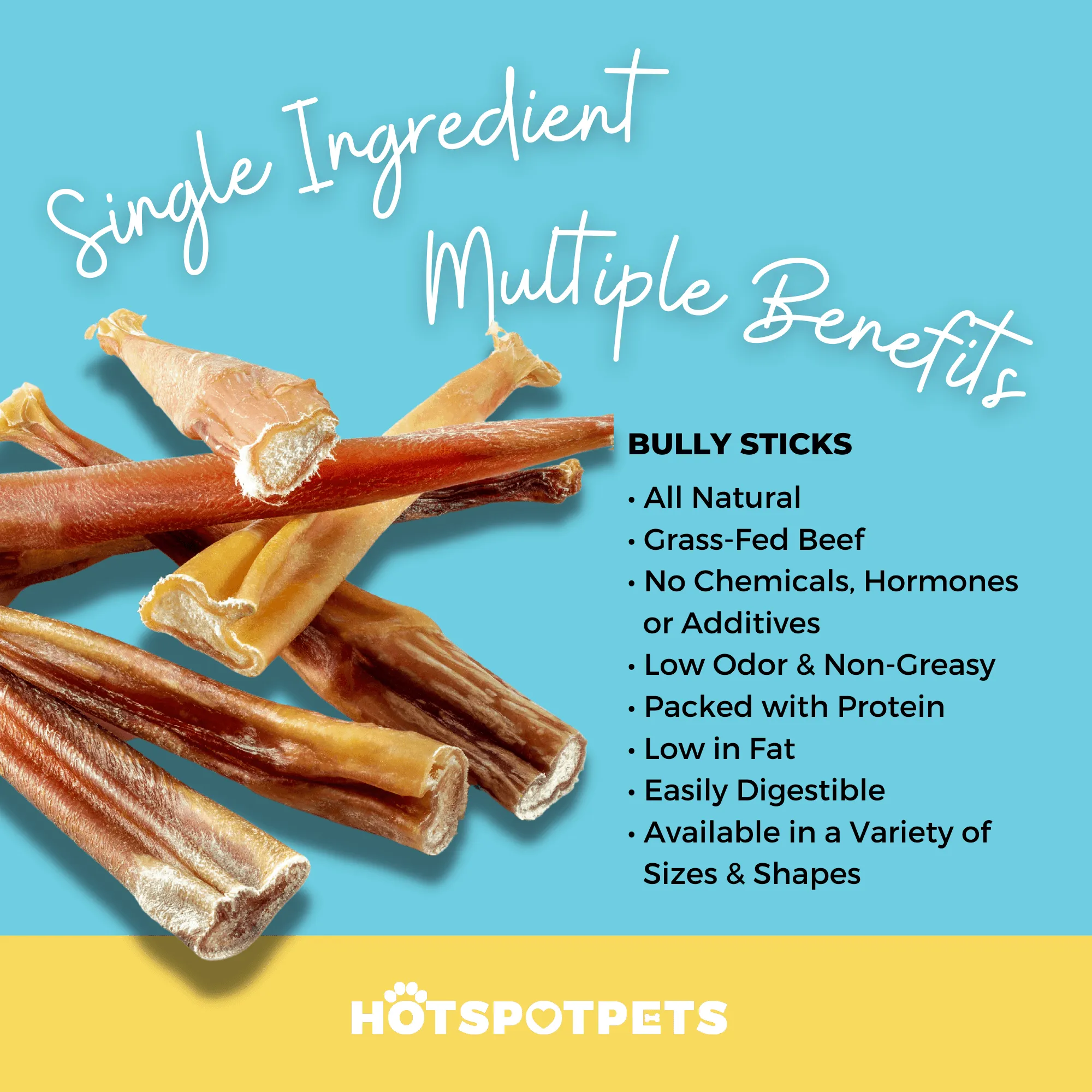 6" Jumbo Bully Sticks for Small & Medium Dogs