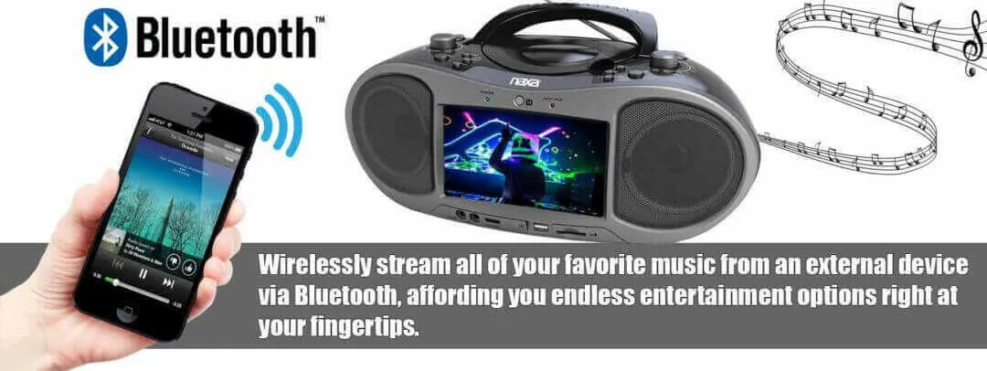 7" Bluetooth® DVD Boombox