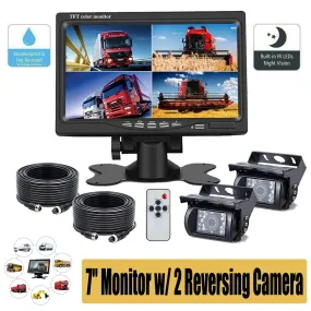 7" Waterproof HD Monitor Reversing Kit with IR Camera