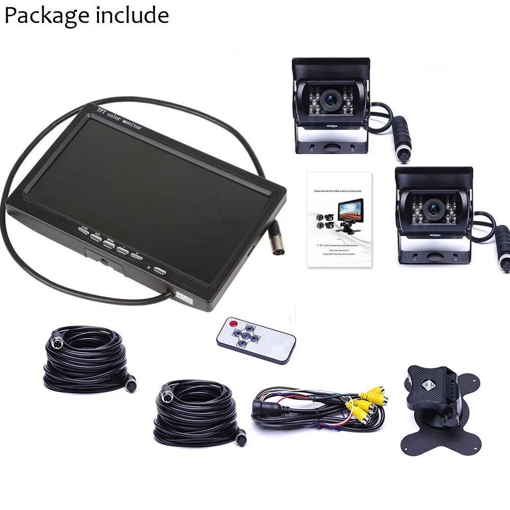 7" Waterproof HD Monitor Reversing Kit with IR Camera