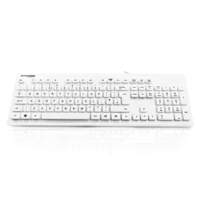 Accumed AQUA IP68 USB 105 Medical/Industrial Washable Keyboard