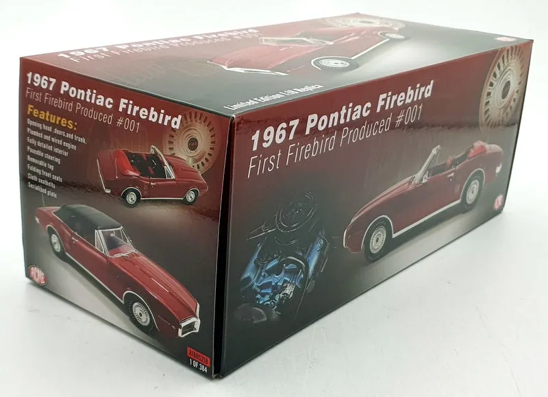 Acme 1/18 Scale Diecast A1805218 - 1967 Pontiac Firebird First Produced Red