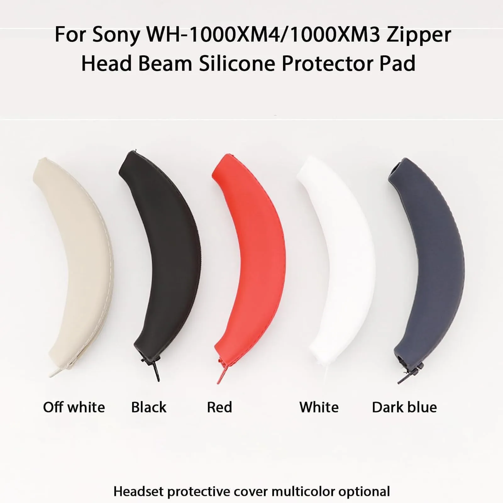 Adhiper 3 Set Case Cover for Sony WH-1000XM4 WH-1000XM3 Headphones,Embody EarPad Cover/Ear Cover/Headband Cover/Headband Cushion Protector,Sweat Proof Soft Silicone Headphones Accessories（Off White）