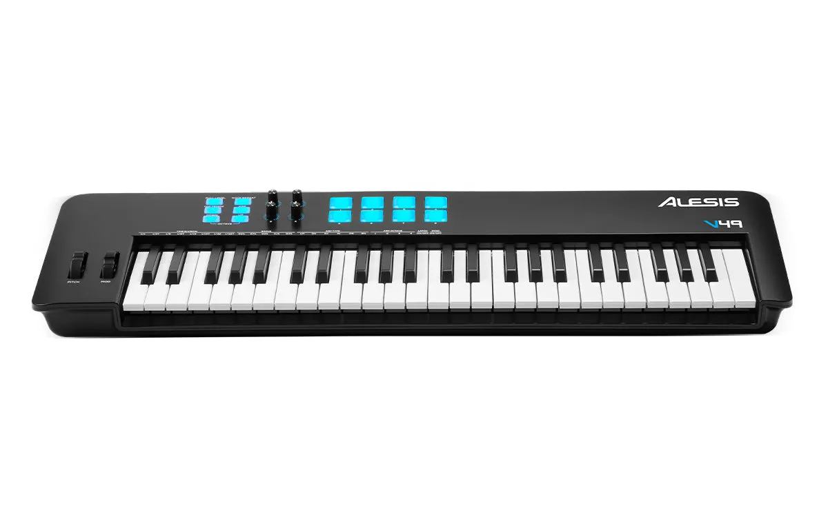 Alesis V49MKII Keyboard Midi Controller 49 Key w/ Pads - Black