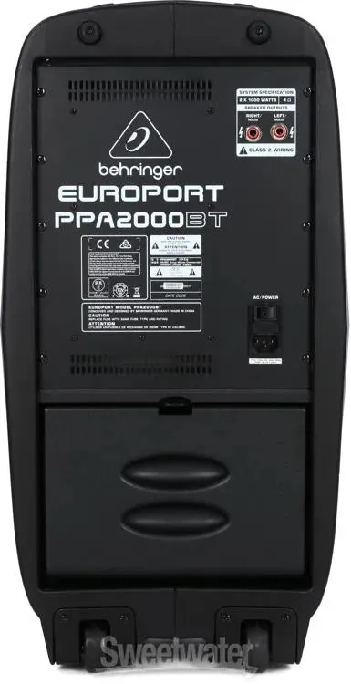 Behringer Europort PPA2000BT Ultra-Compact Powered Speakers 2000W 8-Channel Portable PA System with Bluetooth Wireless Technology, Wireless Microphone Option, Klark Teknik Multi-FX Processor and FBQ Feedback Detection