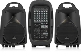 Behringer Europort PPA2000BT Ultra-Compact Powered Speakers 2000W 8-Channel Portable PA System with Bluetooth Wireless Technology, Wireless Microphone Option, Klark Teknik Multi-FX Processor and FBQ Feedback Detection