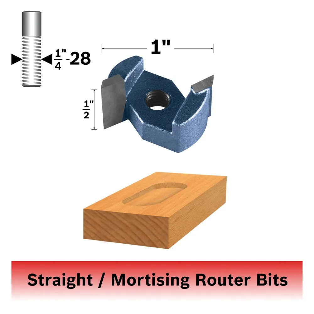 BOSCH 85635B 1 In. x 1/2 In. Carbide-Tipped Lock Mortising Router Bit