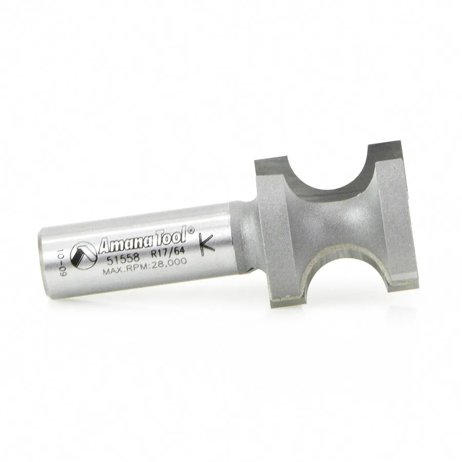 Bullnose Router Bit | 17⁄64 Radius x 1 1⁄32 Dia x 1 x 1⁄2"Shank | 51558 | 738685155585