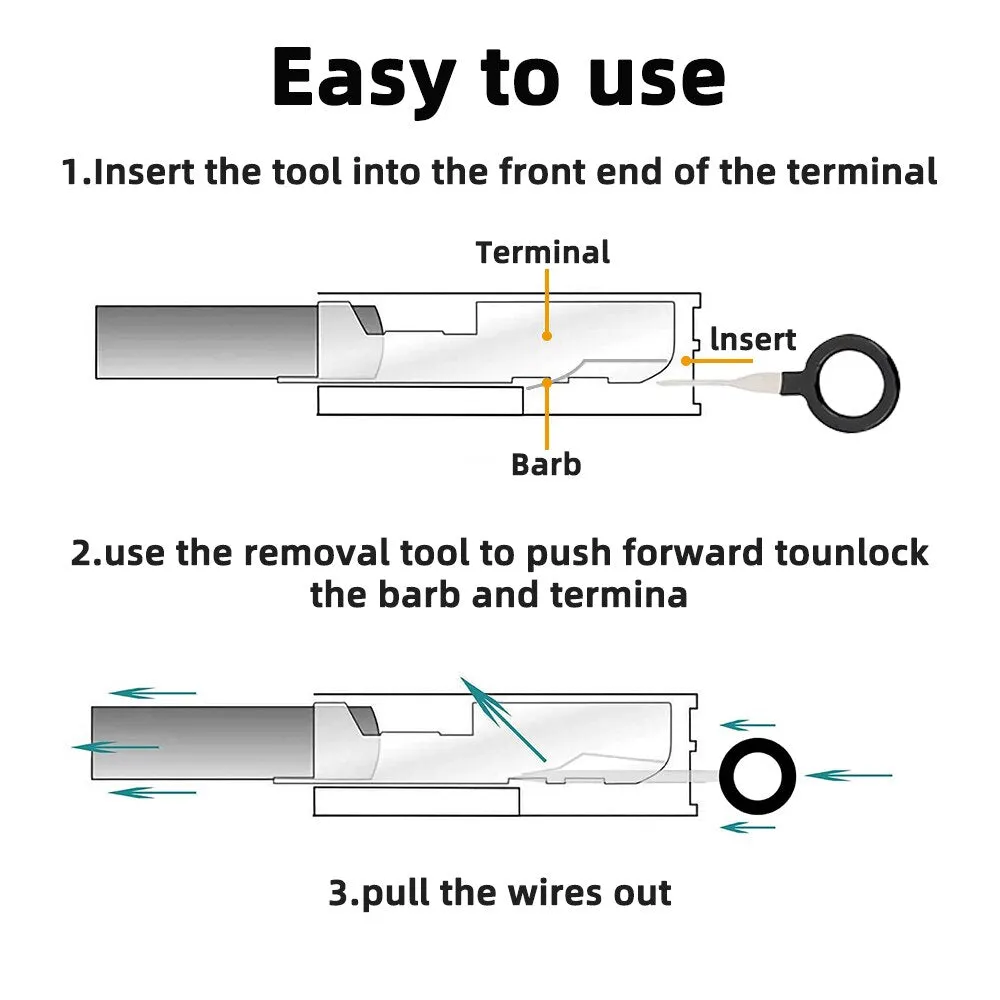 Car Terminal Removal Tool Electrical Wiring Crimp Connector Pin Extractor Kit Keys Wire Plug Repair Tool Car Disassembly Tools