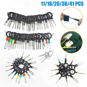 Car Terminal Removal Tool Electrical Wiring Crimp Connector Pin Extractor Kit Keys Wire Plug Repair Tool Car Disassembly Tools