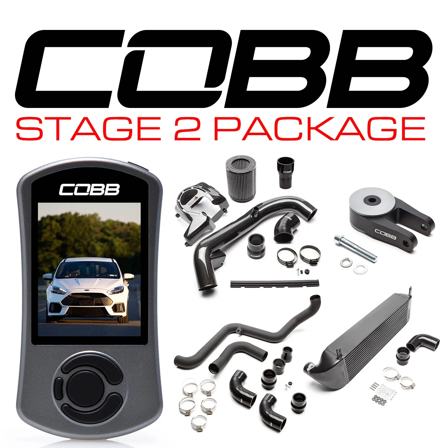 COBB FOR0040020BK FORD Stage 2 Power Package Black Focus RS 2016-2018