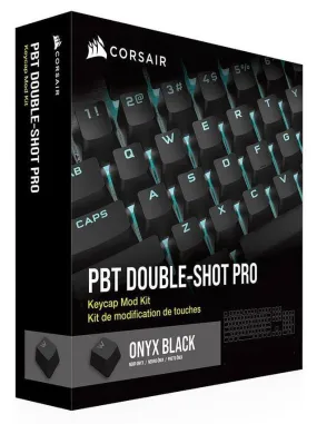 Corsair Keycap PBT Double-Shot PRO Keycap Mod Kit – Double-Shot PBT Keycaps – Standard Bottom Row – Textured Surface - (Onyx Black)