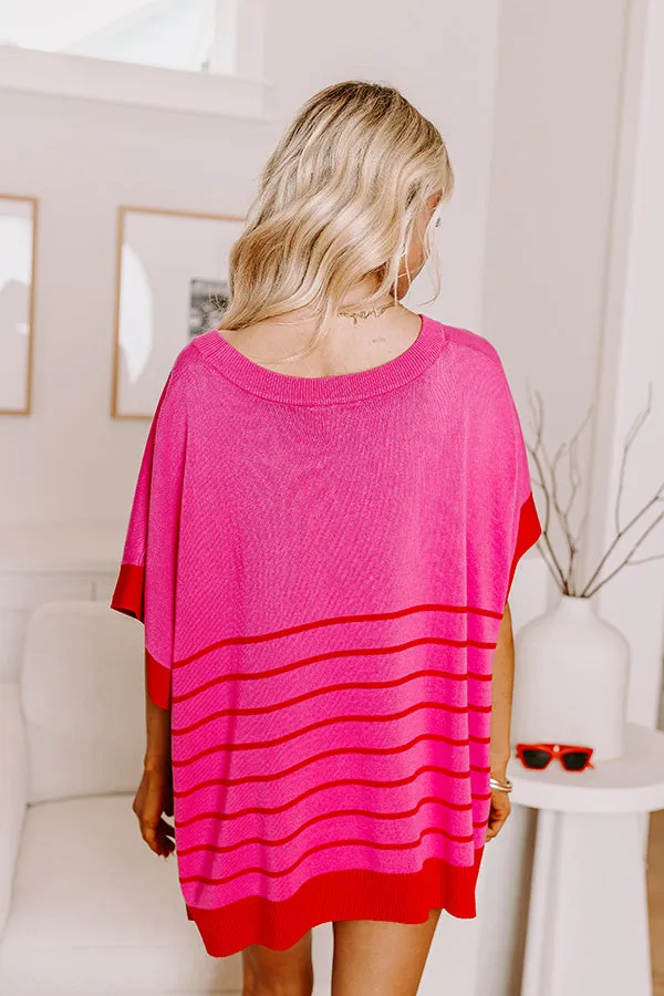 Dockside Cutie Knit Shift Top in Pink