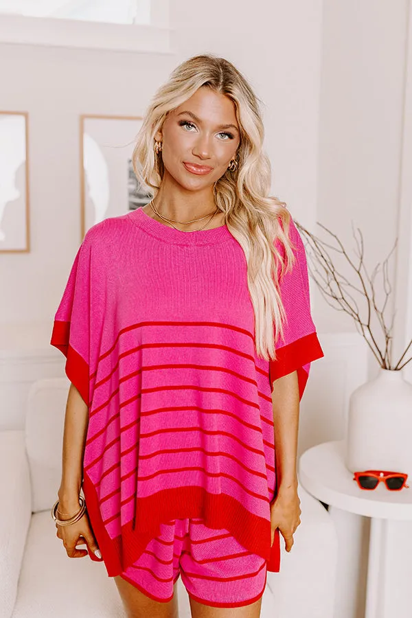 Dockside Cutie Knit Shift Top in Pink