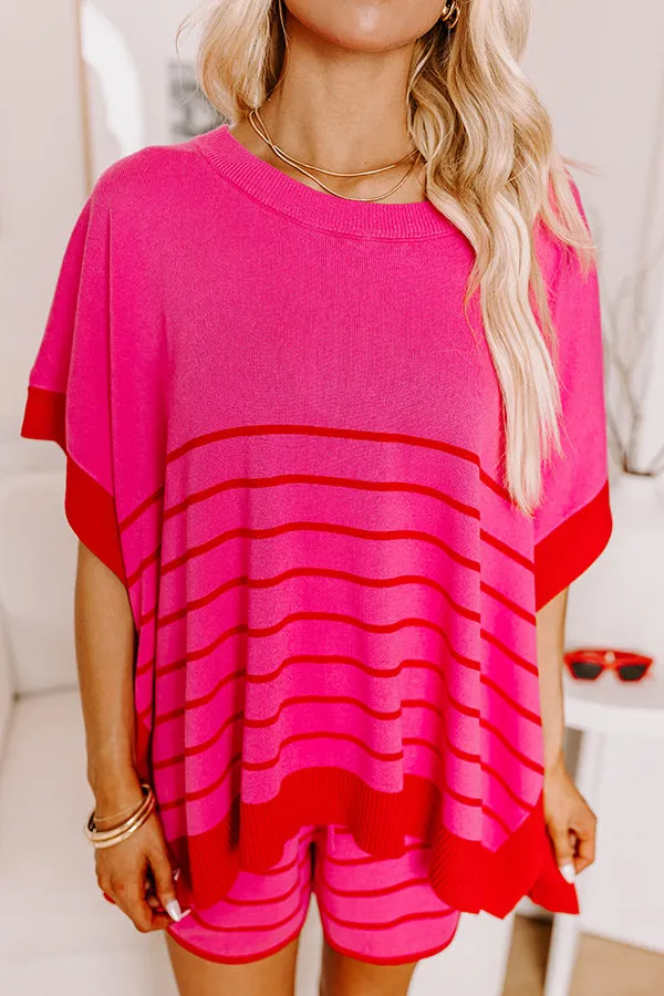 Dockside Cutie Knit Shift Top in Pink