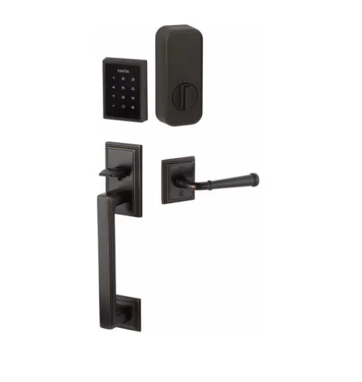 Emtek Hamden EMPowered™ Motorized Touchscreen Handle set with Octagon Knob