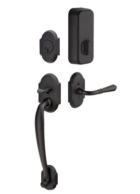 Emtek Single Cylinder Nashville Handleset EMPowered Motorized Smart Lock Upgrade With Verve Knob