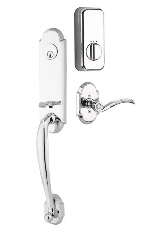 Emtek Single Cylinder Richmond Handleset EMPowered Motorized Smart Lock Upgrade With Elan Lever