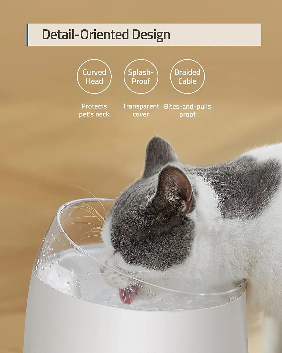 EUFY Pet Water Fountain, Cat Water Fountain with Advanced Self-Cleaning System, 5W Powerful and Quiet Pump, Neck-Protection Design, 1.5 L Water Container, Automatic Drinking Fountain for Cat and Dog