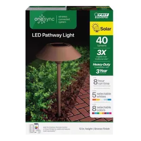 Feit OneSync Bronze Solar Powered 40 W LED Pathway Light 1 pk