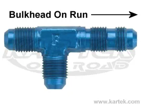 Fragola AN -4 Blue Anodized Aluminum Bulkhead Tee On The Run Fittings