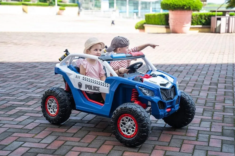 Freddo Toys 24V Freddo Storm Police UTV 2-Seater for Kids with Lights & Sirens