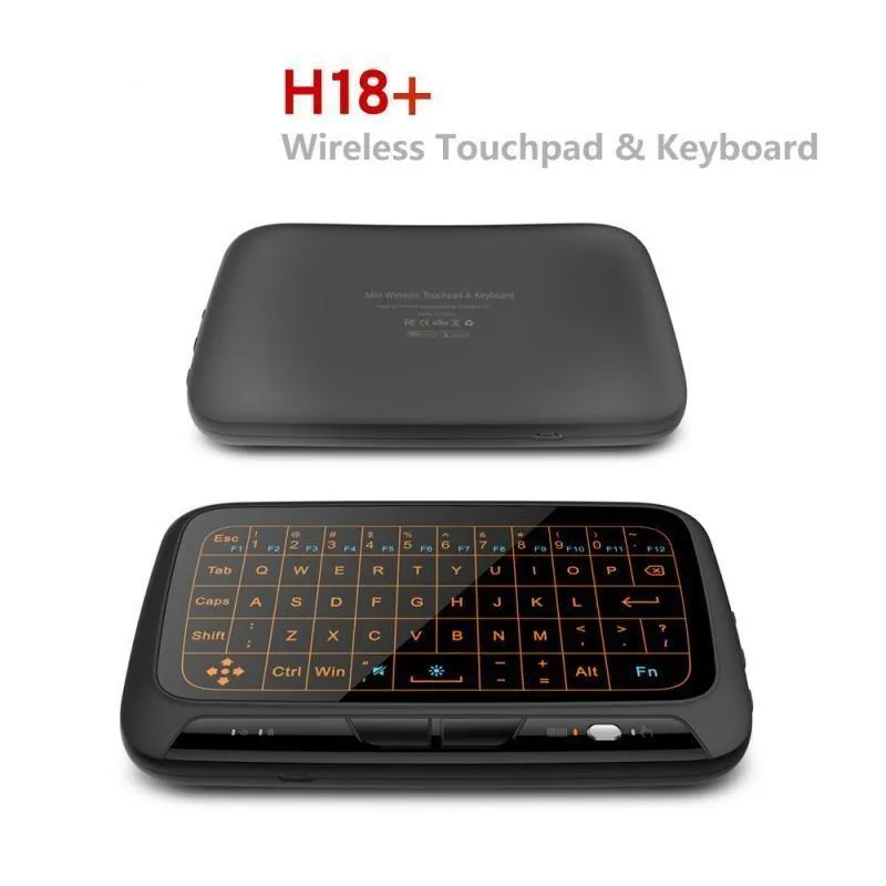 H18  Mini HTPC Keyboard: 2.4GHz Wireless Keypad Touchpad Adjustable Backlight USB For Windows Android Mac Linux