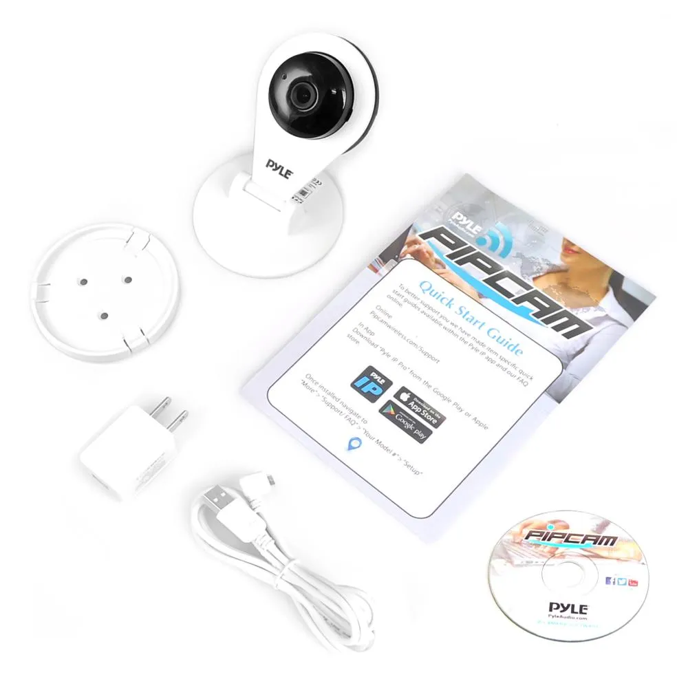 Hd 720P Ip Cam / Wifi Camera, Wireless Remote Surveillance Monitoring, Built-In Speaker & Microphone For 2-Way Communication, Downloadable App (White)