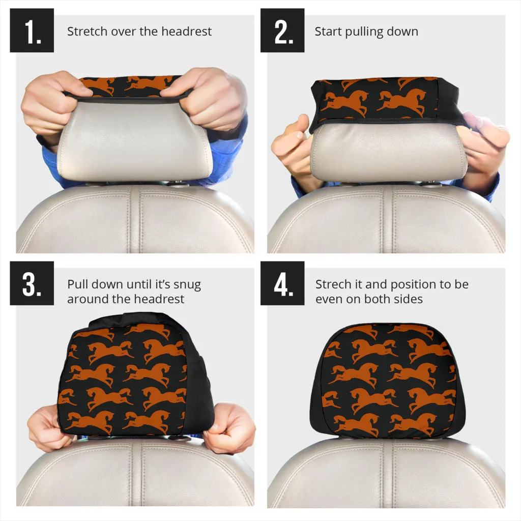 Headrest Covers - Prancing Horses