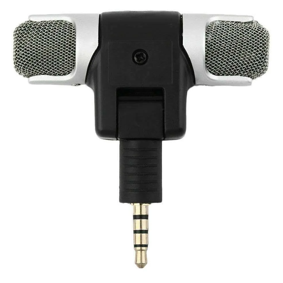 Hridz 3.5mm Mini Jack External Stereo Recorder Microphone Mic For Smart Phones