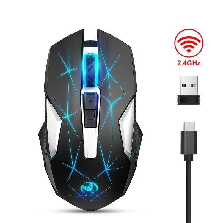 HXSJ T300 Wireless RGB Mouse with 7 Buttons and 2400DPI Sensitivity