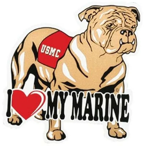 I Love My Marine Bulldog Magnet