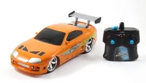 Jada Toys Fast & Furious RC Car - 1995 Toyota Supra Remote Control Vehicle (1/16 Scale), Orange