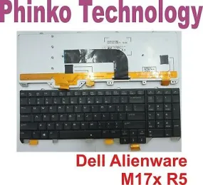 Keyboard for DELL Alienware M17x R5 P18E with Backlit   Frame US