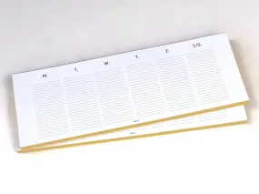 keyboard weekly planner - white w/ gold edge