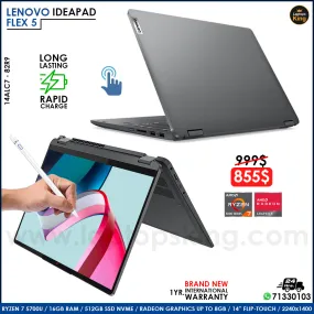 Lenovo IdeaPad Flex 5 14ALC7 - 82R9 2in1 Ryzen 7 5700u Radeon Graphics Laptop (Brand New)