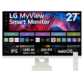 LG 27SR73U-W 27" IPS 4K UHD Smart Monitor with webOS 23