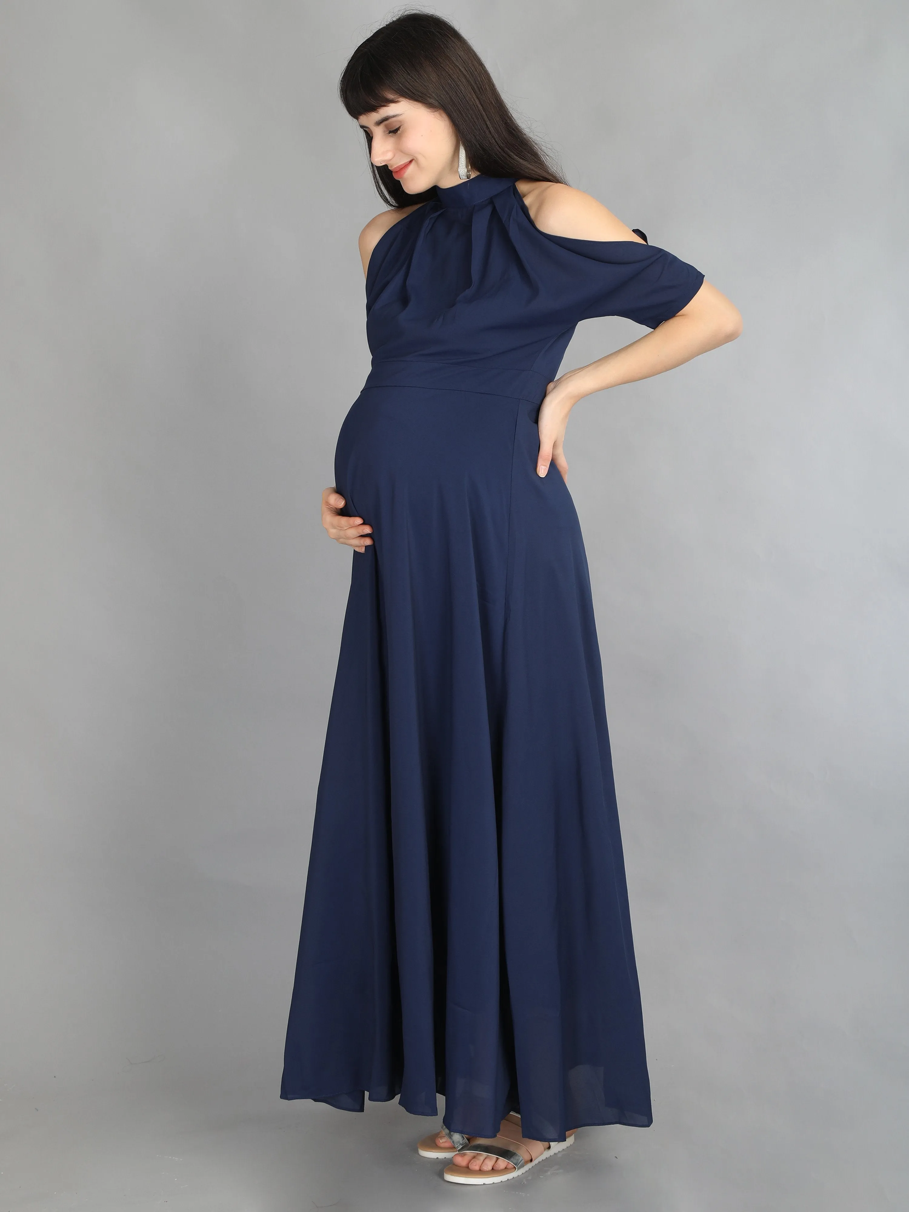 Midnight Blue Maternity Dress