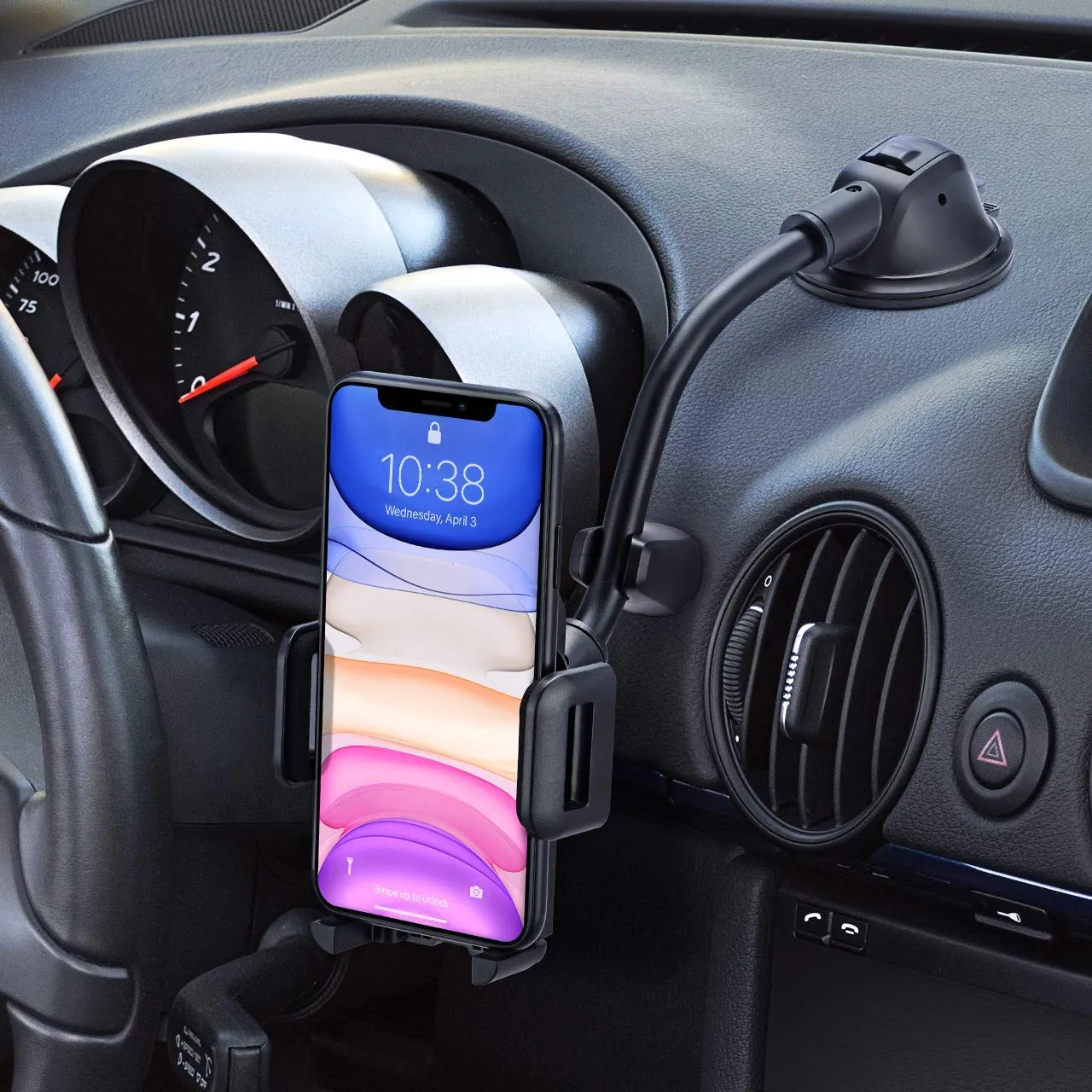 MPOW 139A Car Phone Mount Long Arm Dashboard & Windshield Car Phone Holder