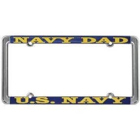 Navy Dad License Plate Frame, Thin Rim