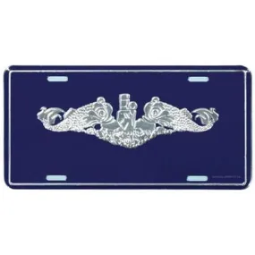 Navy Submarine Dolphin Silver License Plate